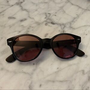 Ray Ban Round Slightly Cat Eye Brown Sunglasses Great Condition